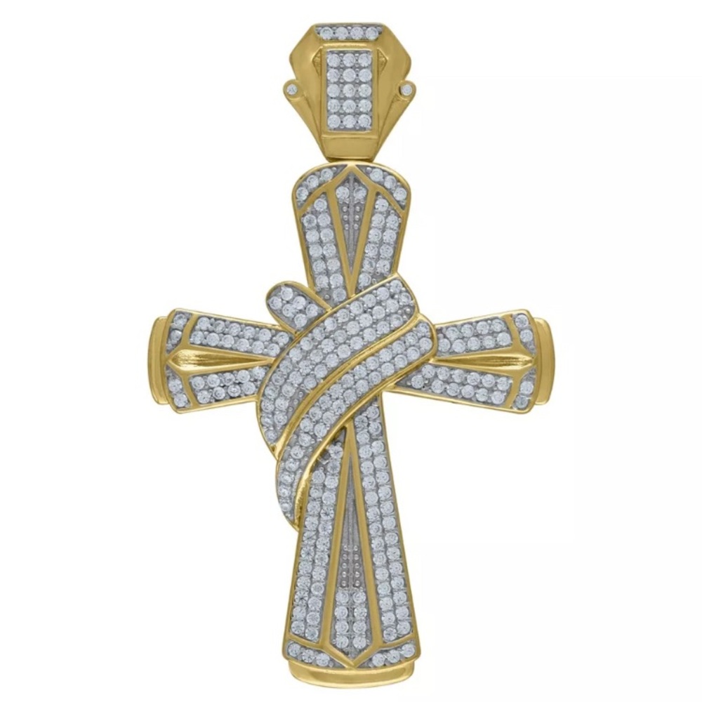 925 Sterling Jesus Holy Cross Religious CZ Pendant